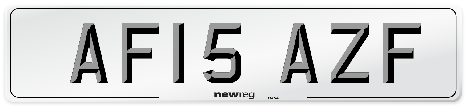 AF15 AZF Number Plate from New Reg